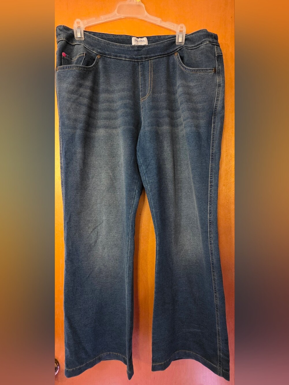 PajamaJeans Women's Boot-cut Blue Stretch Jeans (Size Large)